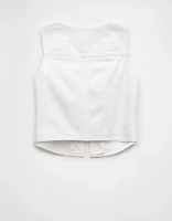 AE Denim Tie Front Eyelet Vest