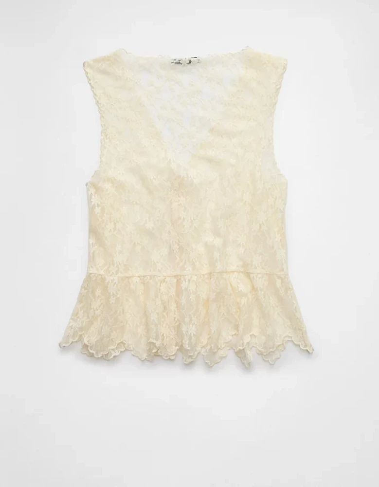 AE Lace Button-Up Vest