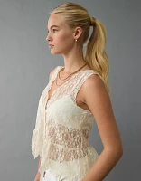 AE Lace Button-Up Vest