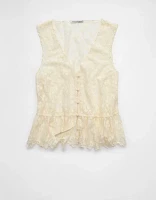 AE Lace Button-Up Vest