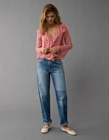 AE Long-Sleeve Chiffon Ruffle Blouse