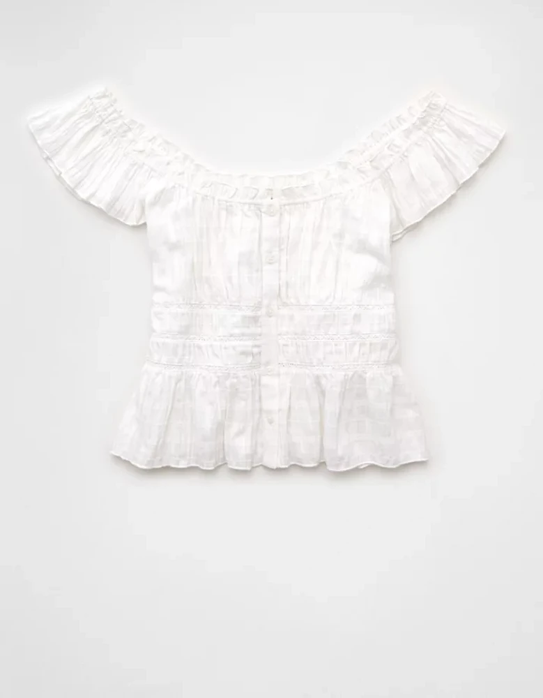 Blouse à manches flottantes ruchée AE