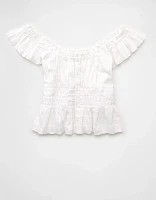 Blouse à manches flottantes ruchée AE