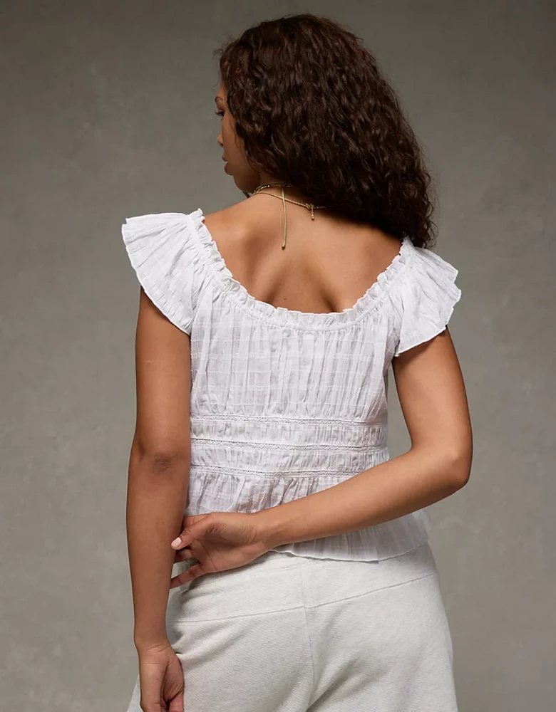 Blouse à manches flottantes ruchée AE