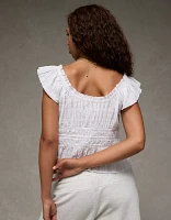 Blouse à manches flottantes ruchée AE
