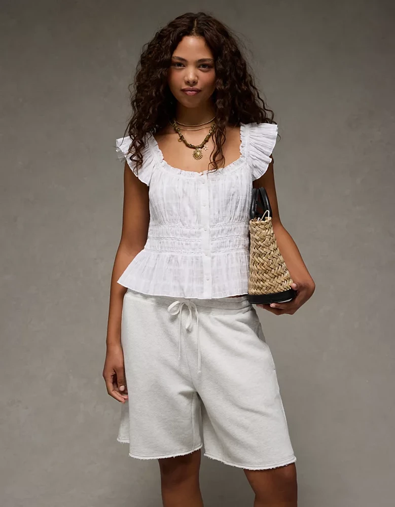 Blouse à manches flottantes ruchée AE