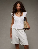 Blouse à manches flottantes ruchée AE