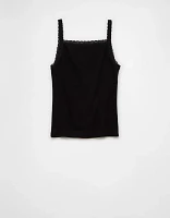 AE Main Squeeze Lace Trim Henley Cami