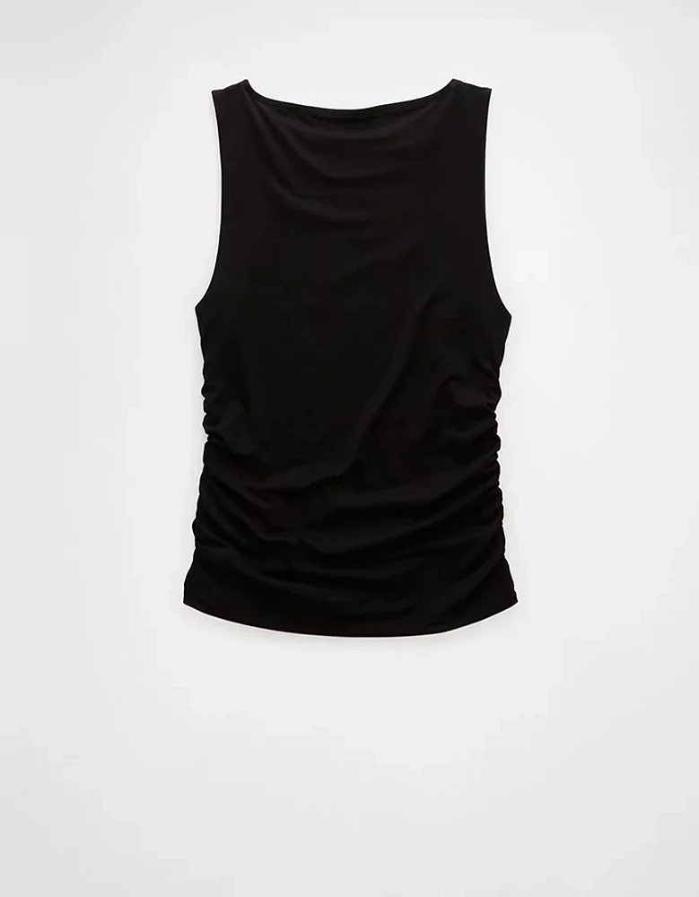 AE Ruched Boat Neck Tank Top