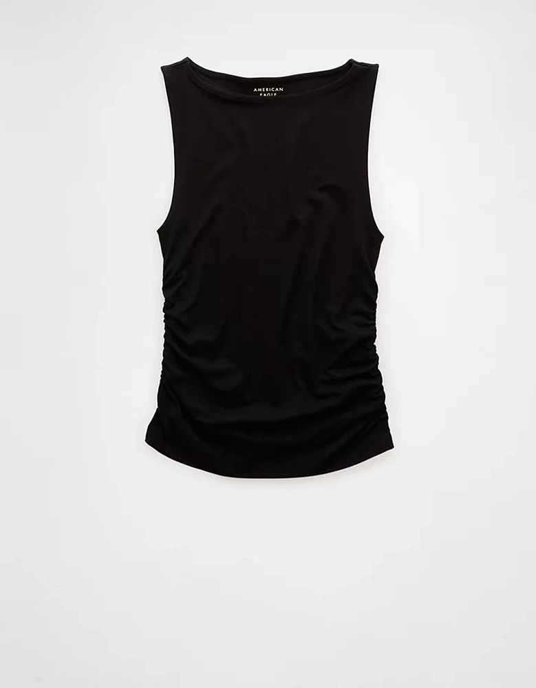 AE Ruched Boat Neck Tank Top