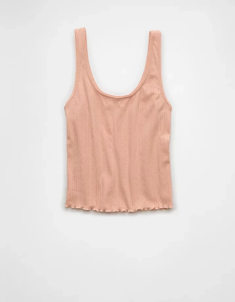 AE Scoop Neck Pointelle Tank Top