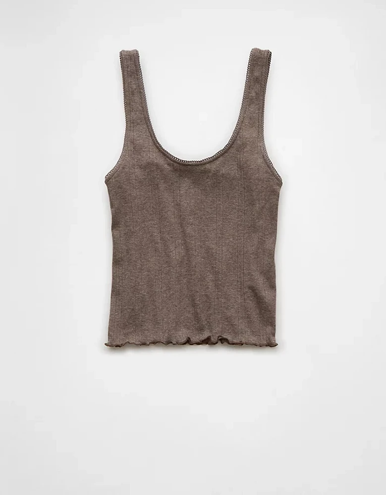 AE Scoop Neck Pointelle Tank Top