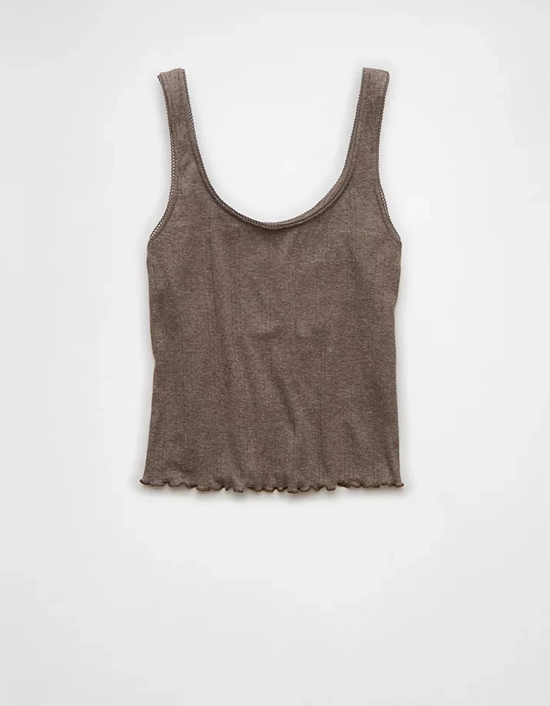 AE Scoop Neck Pointelle Tank Top