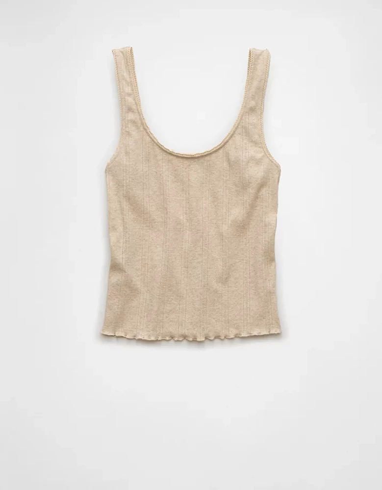 AE Scoop Neck Pointelle Tank Top