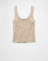 AE Scoop Neck Pointelle Tank Top