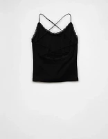 AE Strappy Go Lucky Cropped Lace Tank Top