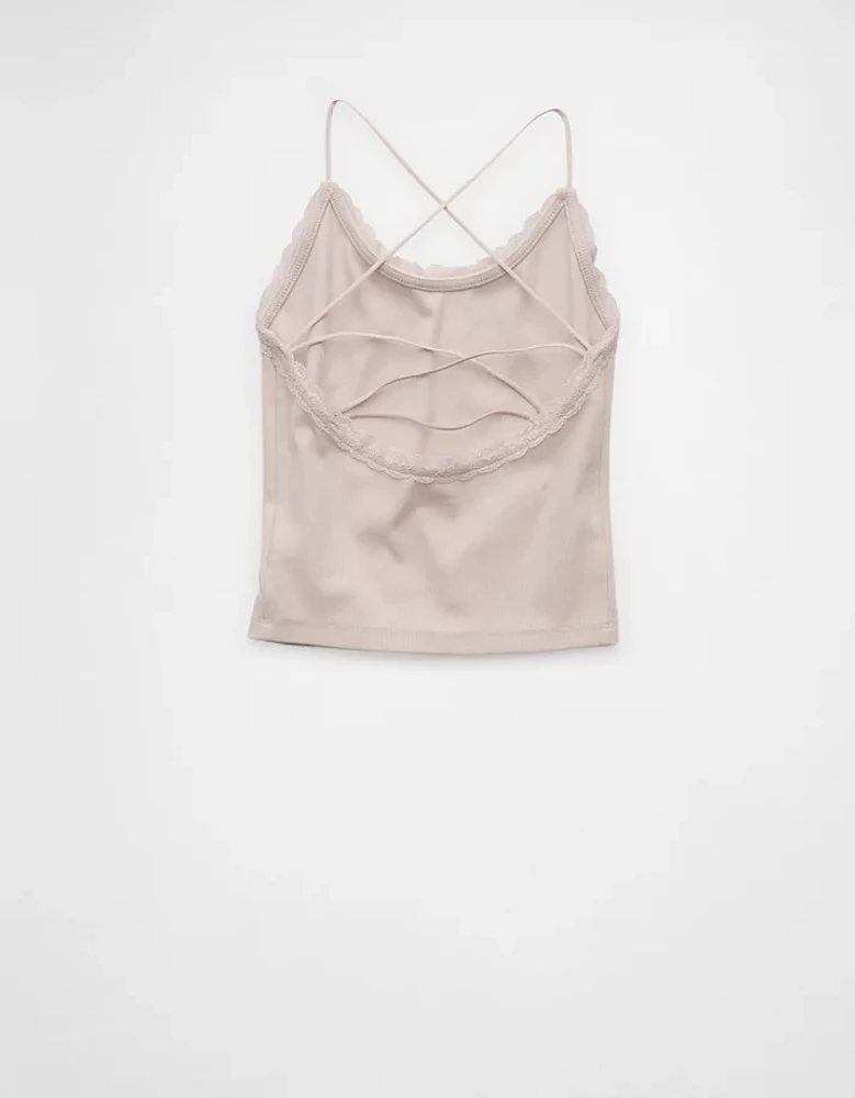 AE Strappy Go Lucky Cropped Lace Tank Top