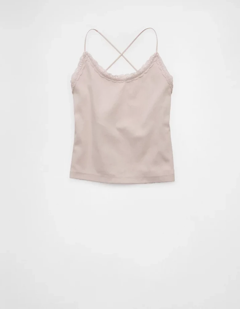 AE Strappy Go Lucky Cropped Lace Tank Top