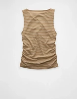 AE Ruched Boat Neck Tank Top