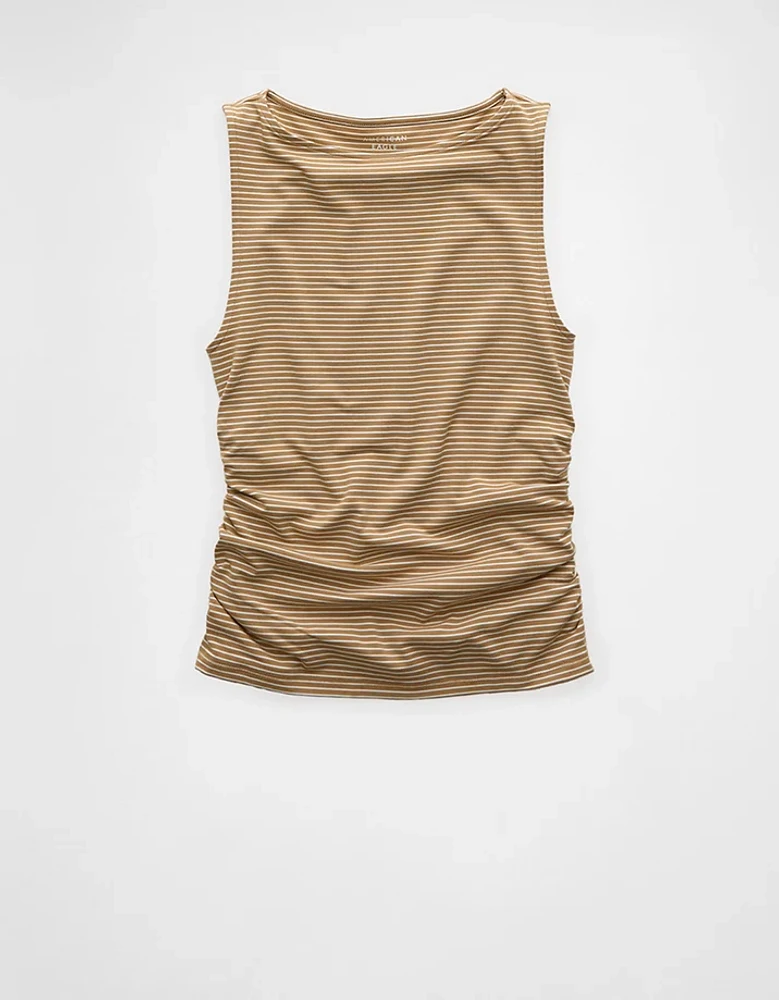 AE Ruched Boat Neck Tank Top