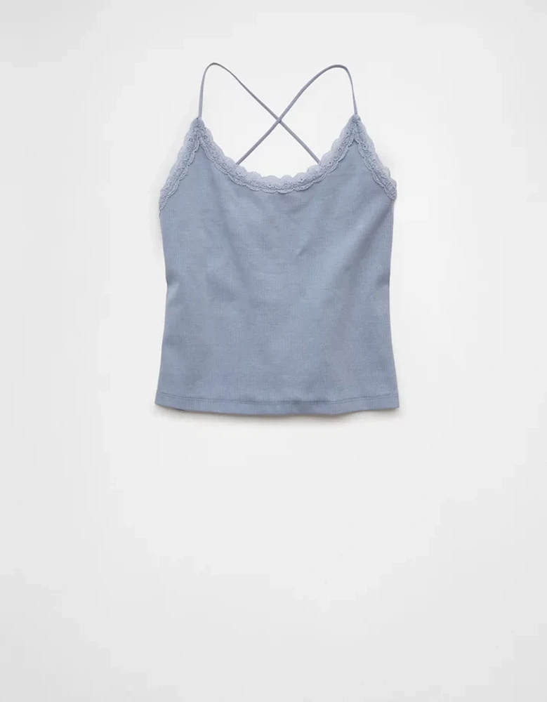 AE Strappy Go Lucky Cropped Lace Tank Top
