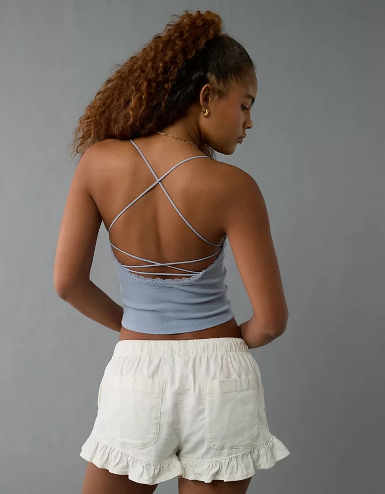 AE Strappy Go Lucky Cropped Lace Tank Top