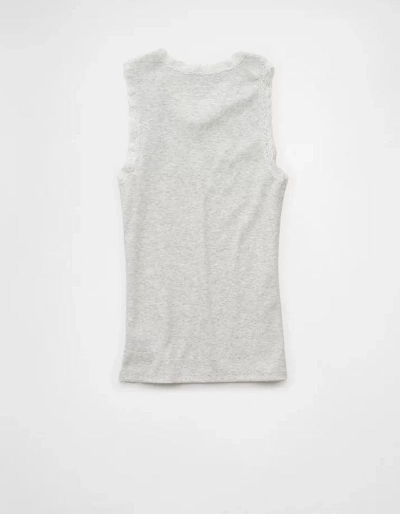 AE Graphic Lace Trim Tank Top