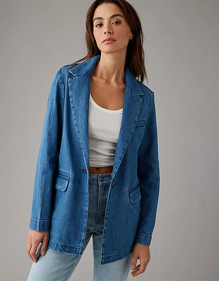 Blazer en denim surdimensionné AE