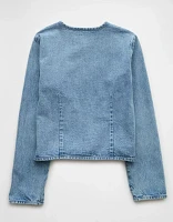 AE Collarless Denim Jacket