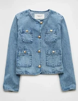 AE Collarless Denim Jacket