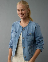 Veste en denim sans col AE