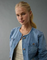 AE Collarless Denim Jacket