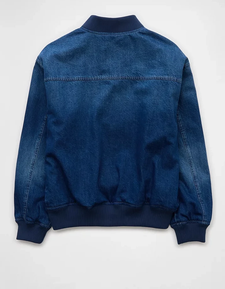 AE Oversized Denim Bomber Jacket