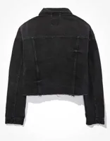 AE Black Wash Cropped Denim Jacket