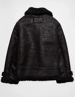 AE Oversized Shearling Biker Jacket