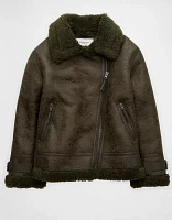 AE Oversized Shearling Biker Jacket