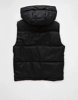 AE Vegan Leather Puffer Vest