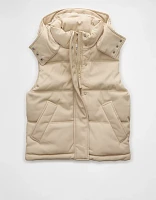 AE Vegan Leather Puffer Vest