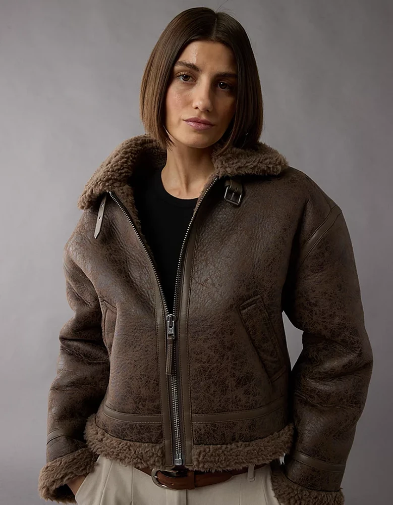 AE Shearling Biker Jacket