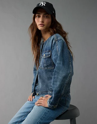 Veste en denim sans col AE