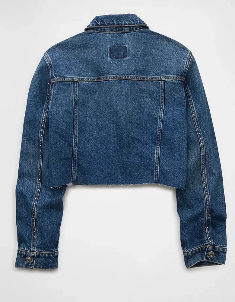 Veste en denim courte ornée de clous AE