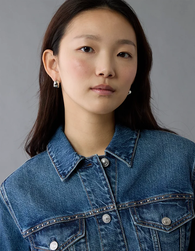 Veste en denim courte ornée de clous AE