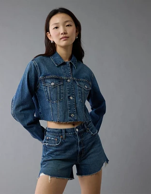 Veste en denim courte ornée de clous AE