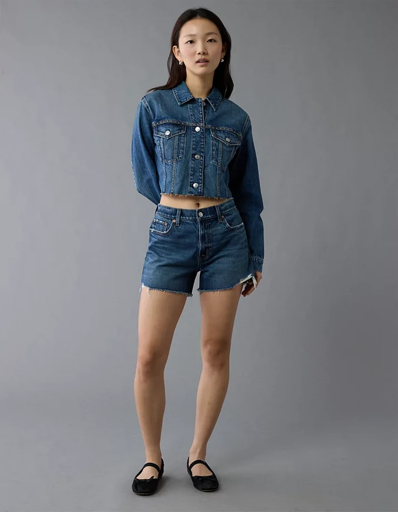 Veste en denim courte ornée de clous AE