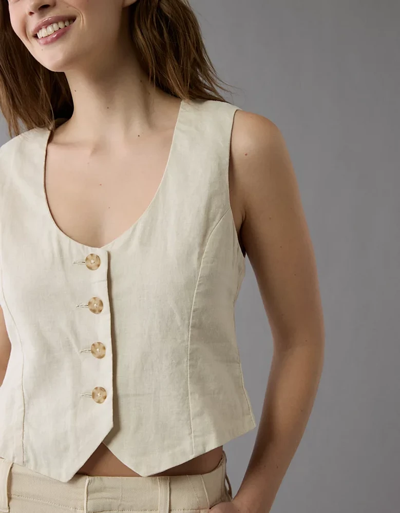 AE Linen-Blend Vest