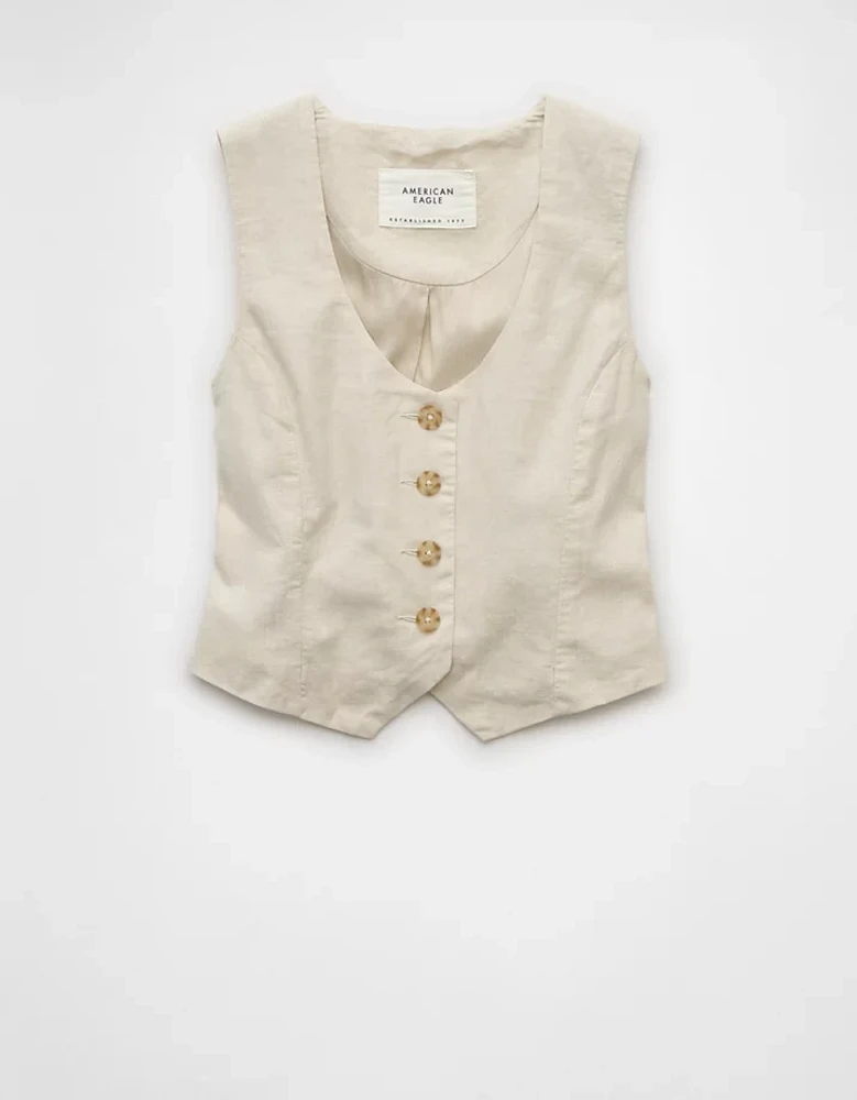 AE Linen-Blend Vest
