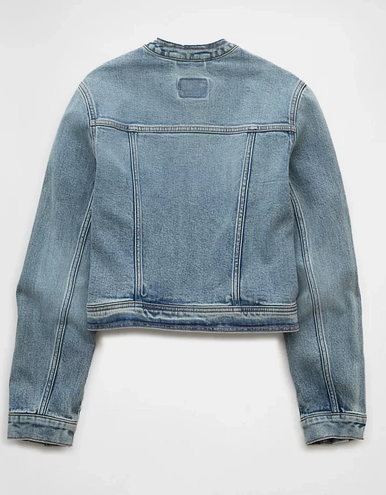 Veste de course automobile en denim à glissière AE