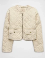 AE Collarless Quilted Jacket