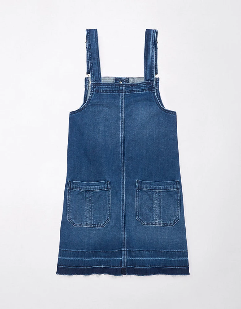 Robe style tablier boutonnée en denim AE