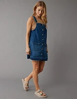 Robe style tablier boutonnée en denim AE